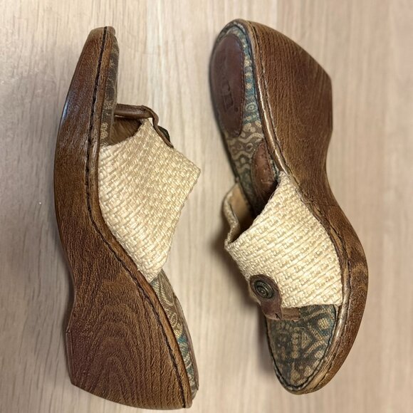 Born Raffia + Leather Boho Slip-On Sandals – Natural 8 - Picture 4 of 6